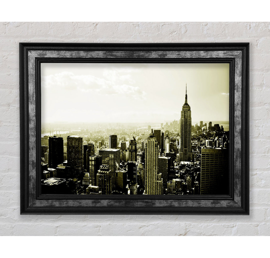 New York Skyline Sepia - Einzelner Bilderrahmen Kunstdrucke