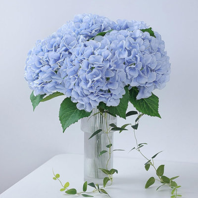 4 grandes fleurs d'hortensia artificielle artificielle en soie artificielle 21 po 