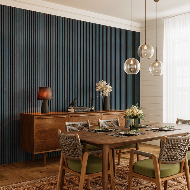 4 PCS (106" x 12.6" Each) Vintage Acoustic Slat Wall Panels- Soundproof Retro-Style Slatted Wood for Walls & Ceilings, 37.12sq. ft Set | Eco-Friendly MDF & Acoustic Design