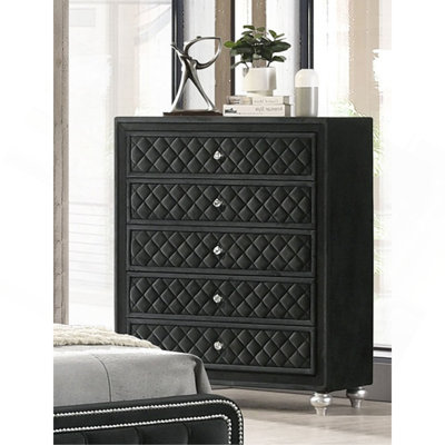 Commode et commode capitonnées en velours 1Pc