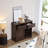 Farmhouse Accent Cabinet With 2 Drawers And Wine Rack,-665903981