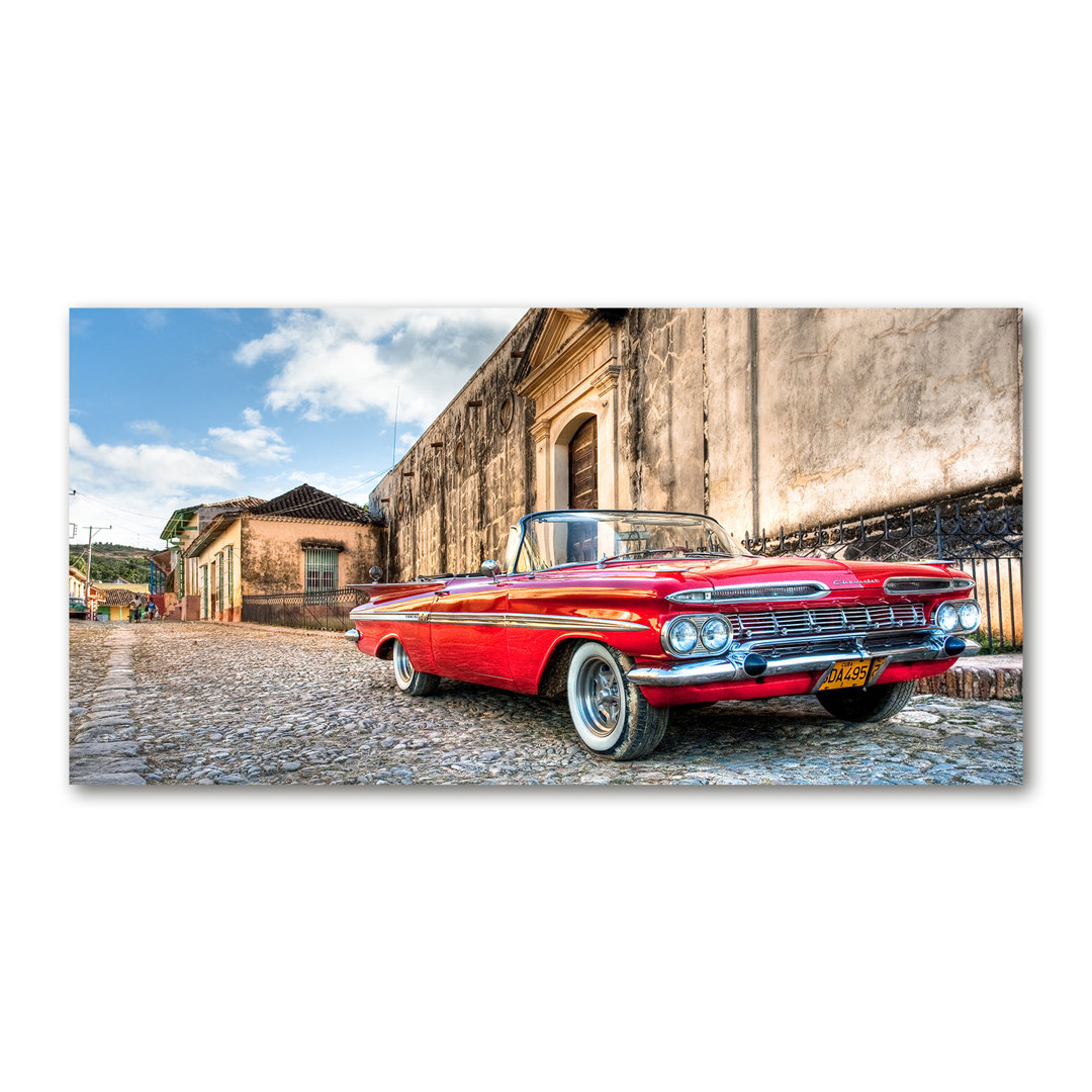 Roter Chevrolet - Kunstdrucke auf Leinwand - Wrapped Canvas