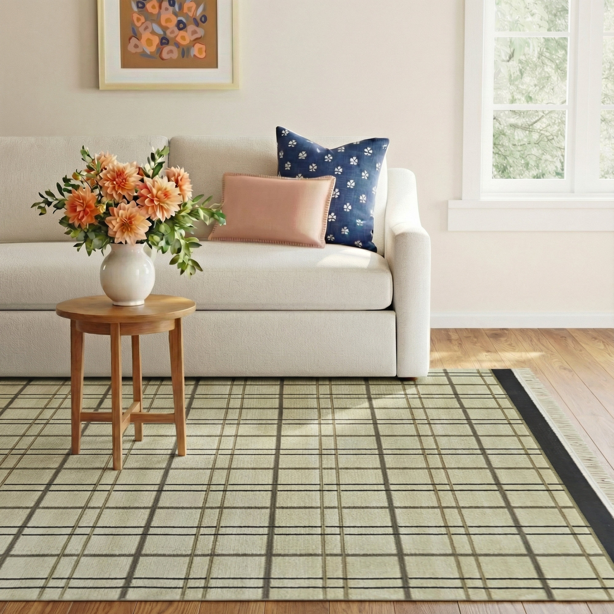 Lyonel Cream Recycled Fibers Rug, Rectangle 7'10" x 10'