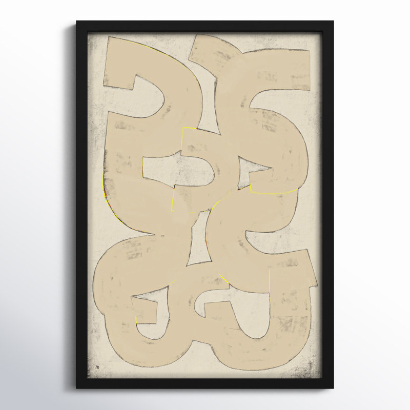 Dessin 2 par StudioM - peinture encadrée, Cadre noir, H 20 po x l 14 po x P 1,25 po