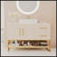 Meuble-lavabo moderne de 47,2 pouces avec lavabo vasque en céramique et accents dorés, armoire autoportante pour un rangement élégant