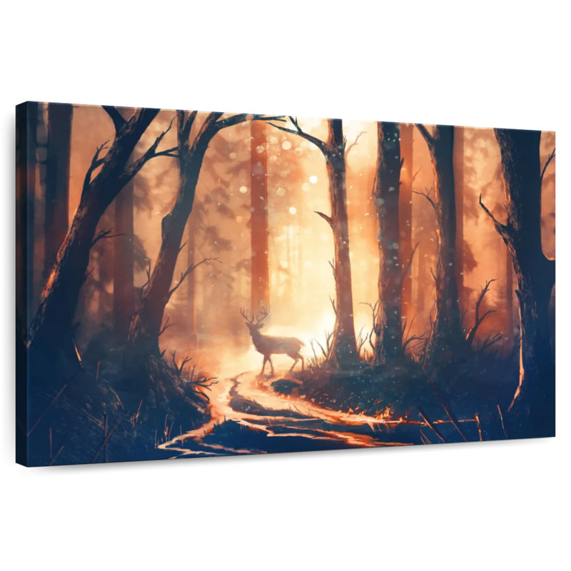Cerf Alvord dans la forêt, H 34 po x l 51 po