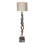 80" Natural Horn Floor Lamp - Wildebeest Hide Base - Natural Linen Shade