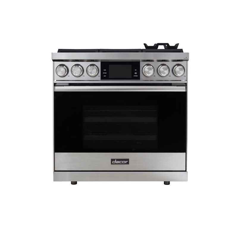 36" Pro-Range 6 Burners, Contemporary, NG/LP, Silver Stainless