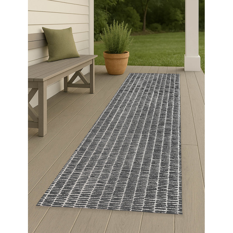 Ricky Row Non-Slip Outdoor Rug, Runner 2'6" x 8'