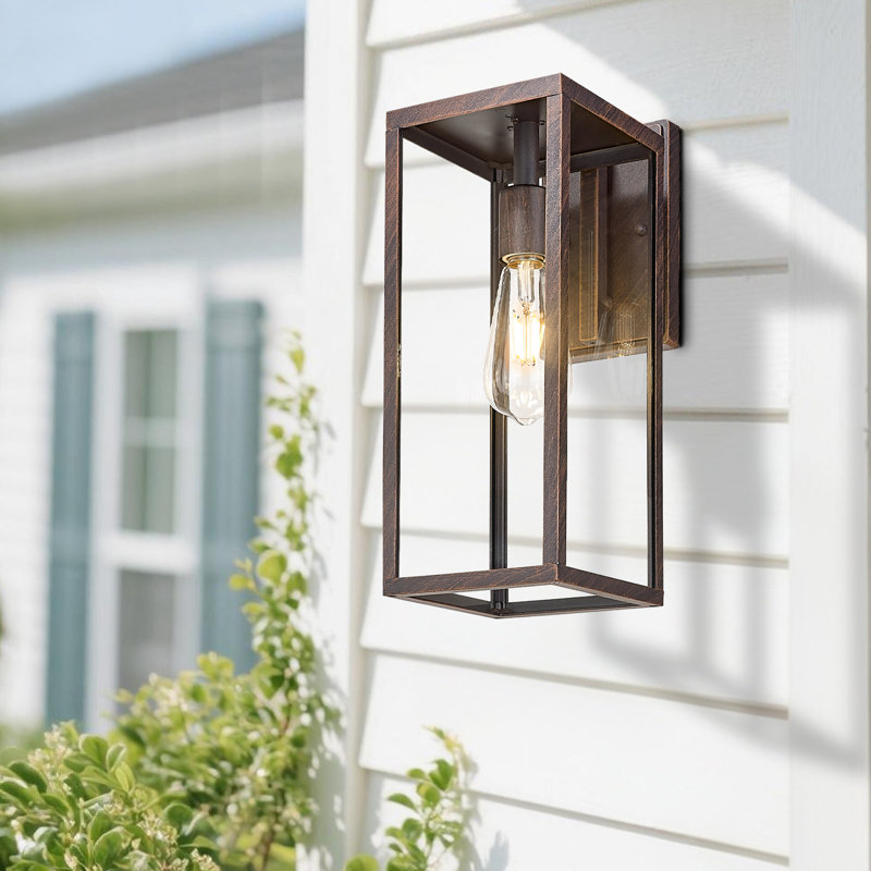 Outdoor Wall Sconce Lights,15 Inch Exterior Wall Lantern With Clear Glass,Weather Resistant Outdoor Lights For House Garage Doorway Patio(Antique Bronze)