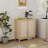 Rattan Sideboard Buffet Storage Cabinet, Console Table With Adjustable Shelves And Metal Handles-1865105923