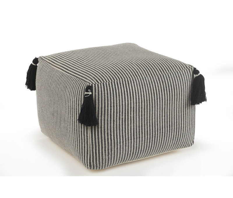 18" Gray 100% Cotton Ottoman