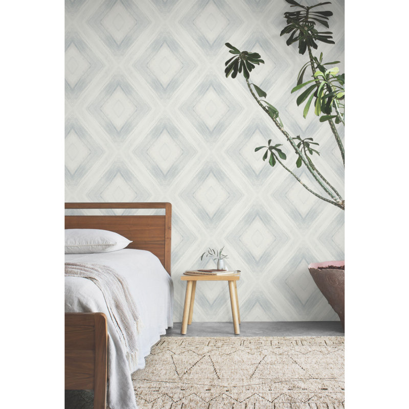 Geometric Wallpaper Double Roll, Mist