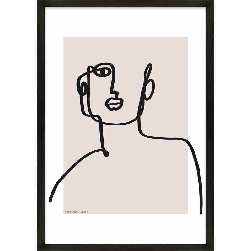 Romina Gadler, figure et forme 2 par Romina Gadler, Papier avec cadre noir, H 20 po x l 14 po x P 1,25 po