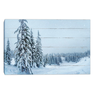 «Winter Valley Pines», art mural sur toile tendue