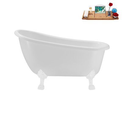 53.1'' x 25.6'' Soaking Acrylic Bathtub