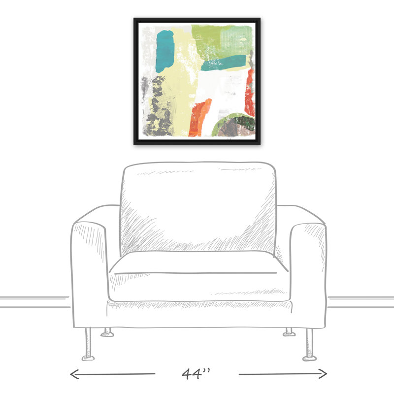 Toile abstraite encadrée flottante abstraite, L 21,75 po x H 21,75 po