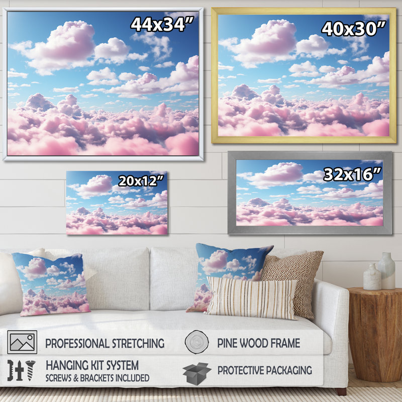 Sky Sky Horizon I - art mural ciel, Toile tendue, H 40 po x l 60 po x P 1,5 po