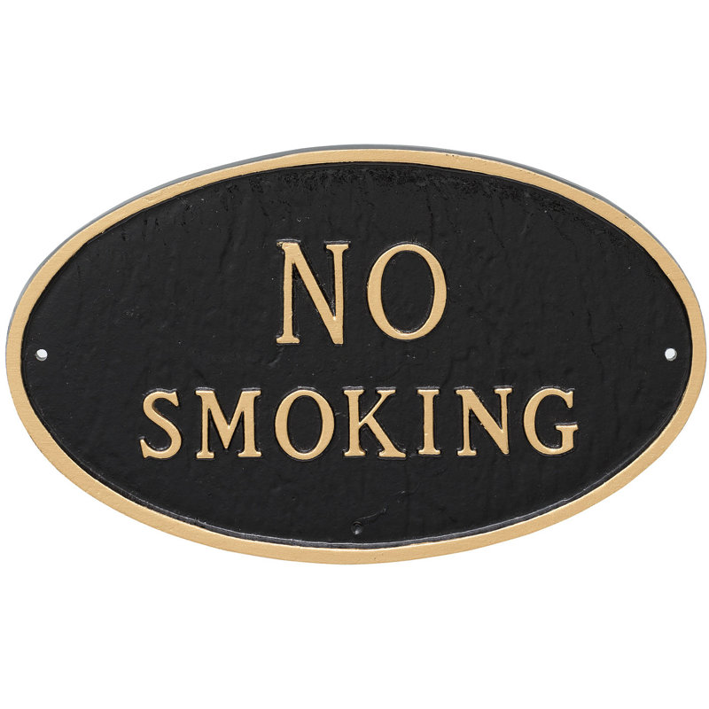 Plaque de jardin sans fumée, Noir / or, H 8,5 po x l 13 po x P 0,25 po