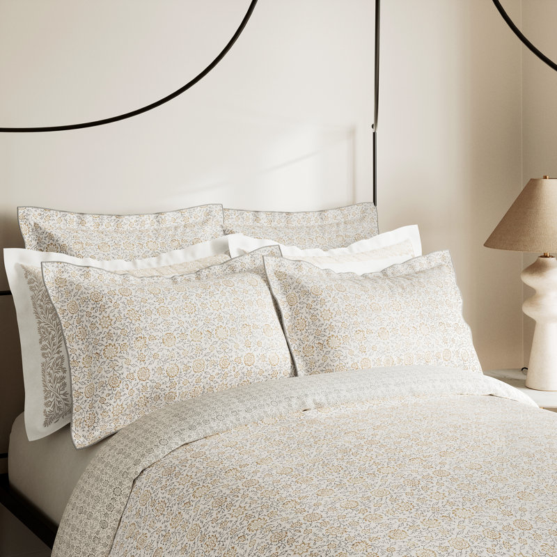 Kerala 200TC BCI Cotton Percale Reversible Duvet Cover, Double