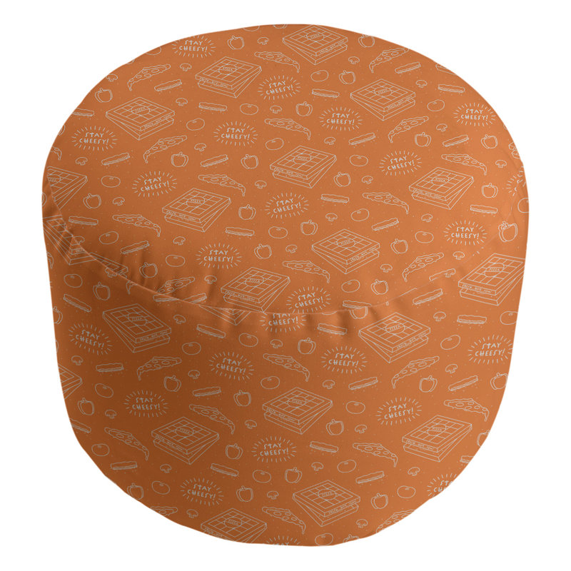 Avicia Upholstered Pouf, Halloween Orange