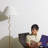 Squiggle 62" Modern LED Floor Lamp with Wavy Gold Metal Base and Ivory Empire Shade, Bulb Included-98278480