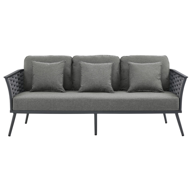 Canapé d'extérieur en aluminium Modway Stance, Gris anthracite, gris