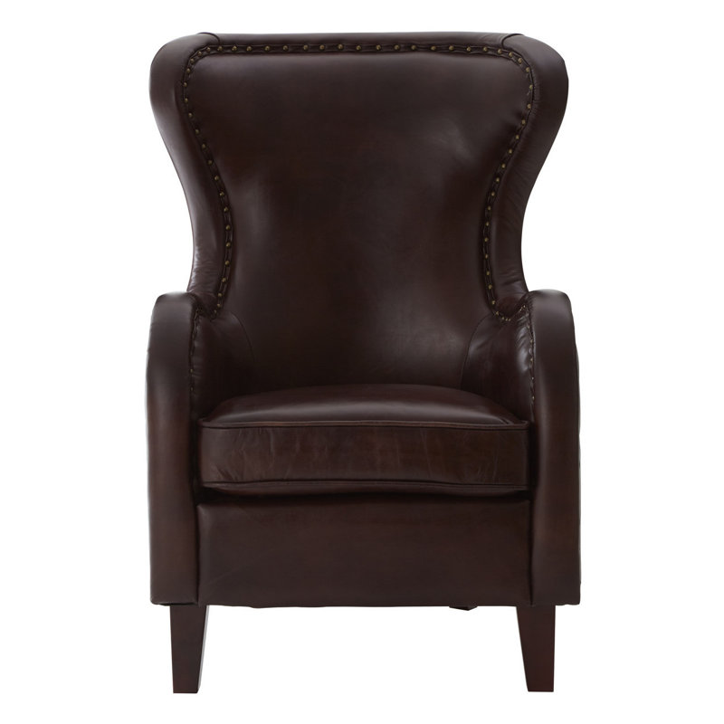 Elliana Leather Wingback Chair