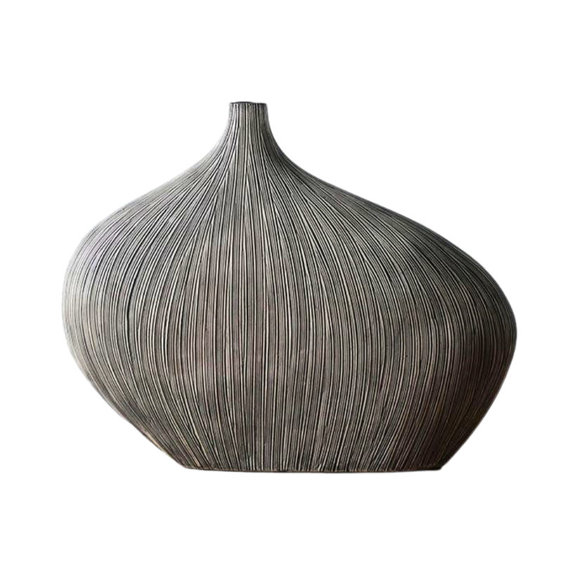 Dinovo Abstract Striped Polyresin Table Vase