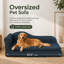Grand lit pour chien 55 po, dossier ondulé, canapé en lin-133491432