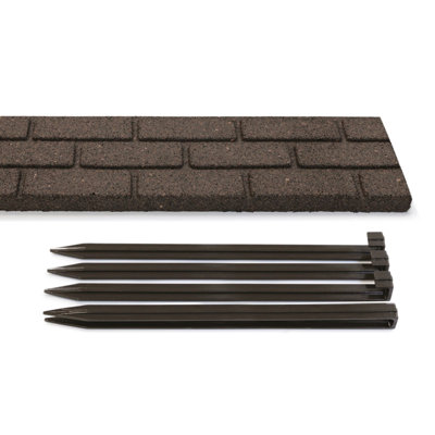 Ensemble de 6 briques de jardin ultra flexibles Tierra Verde L 48 po x H 6 po, brun