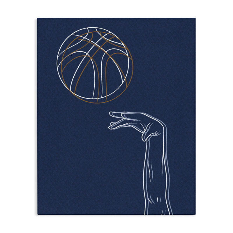 Lignes de basketball, toile de Marcus Prime, H 48 po x l 36 po