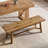 55.12-inch Solid Wood Dining Bench, Farmhouse Long Kitchen Bench With Strengthened Legs For Dining Room, Kitchen, Restaurant, Natural Brown