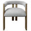 Chaise rembourrée grise et brune-1112046064