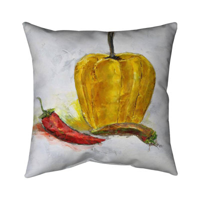 Peppers Outdoor Throw Pillow | Food Gastronomy Home Decor