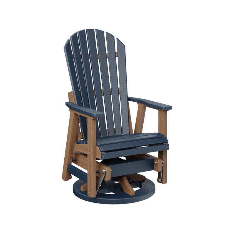 Fauteuil coulissant berçant berlinois berlinois, Navy Blue Top/Antique Mahogany Base