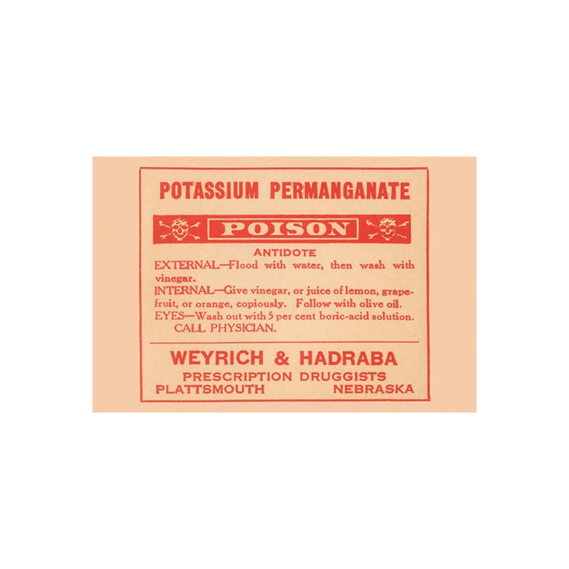 Permanganate de potassium-poison-impression d’art textuel, H 30 po x l 20 po