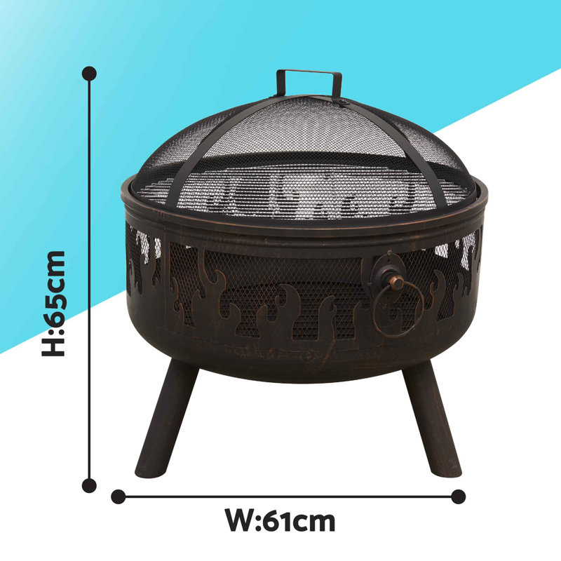 Chanaya Round Steel Wood Burning Smokeless Fire Pit