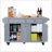 Durable Kitchen Island With Rubberwood Countertop, Spacious Storage, And 5-Wheel Mobility For Enhanced Cooking Convenience-649148251