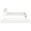 Élégante base de lit double avec lit gigogne simple et 2 tiroirs polyvalents en blanc ultrabrillant fonctionnel-1824619545