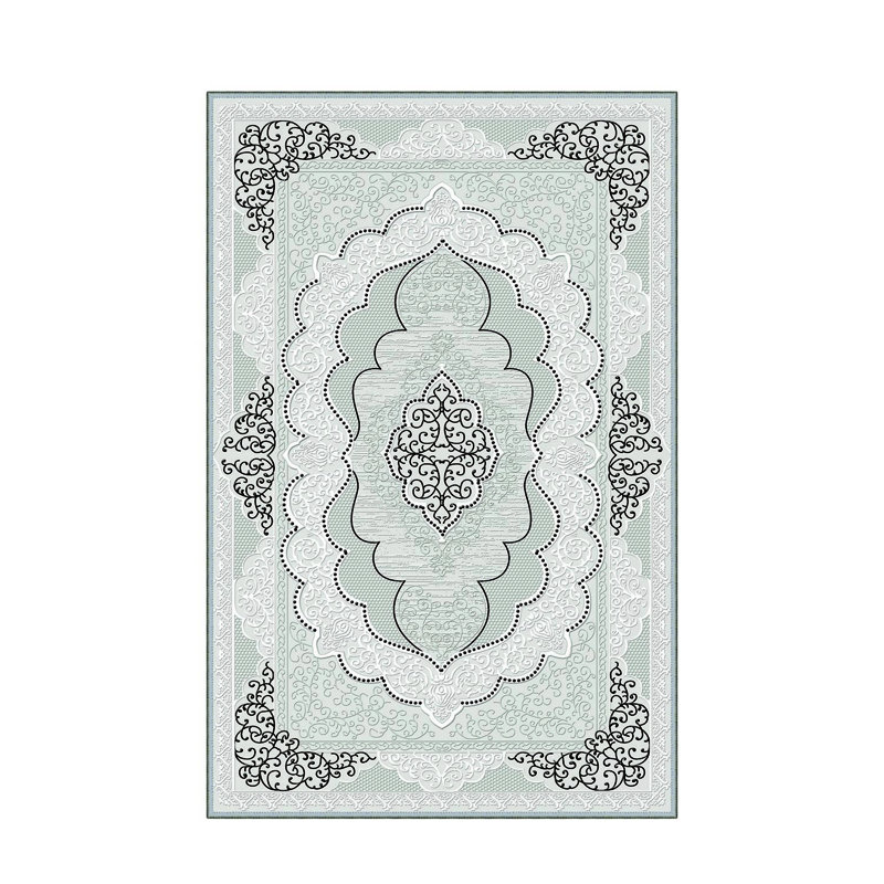 Tapis de couloir élégant (3,3 x 6,6 pi), 100% polyester, hauteur de poils de 0,3 po | Pois antibactérien et antidérapant en feutre de PVC | Lavable à la machine, impression numérique 3D, durable et facile à nettoyer | Parfait pour les vestibules et les espaces de vie