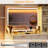 Vanity Desk With Mirror And Lights Set, 43.5'' Fluted Makeup Vanity With 6 Drawers And Adjustable Shelves,wood Make Up Vanity Dressing Table With Glass Top And Power Outlet For Bedroom-1506464784