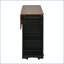 Îlot de cuisine 54 po avec rangement pour porte en verre, prise de courant et porte-couteau - noir-129895296