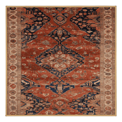 Machine Washable Persian Brown Area Rug