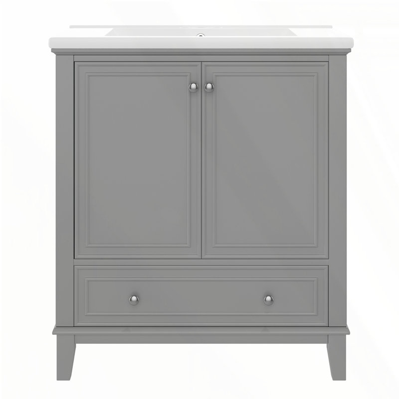 Meuble-lavabo 30 po avec lavabo, Gris