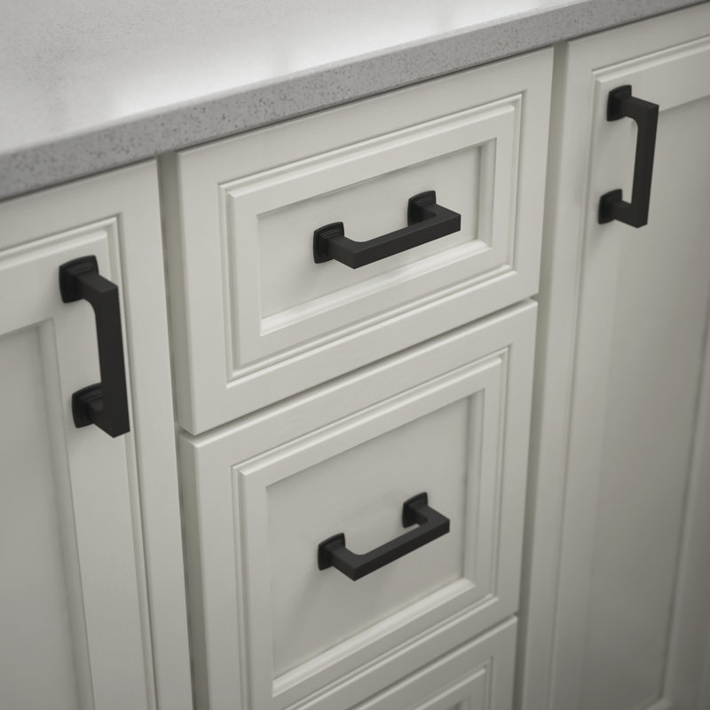 Matte Black Brass Bar Pulls with Mounting Hardware, Set of 10