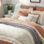 Édredon très grand corail - coton 9 pièces avec imprimé cachemire, bride, 2 taies décoratives, 3 coussins décoratifs Euro, pour