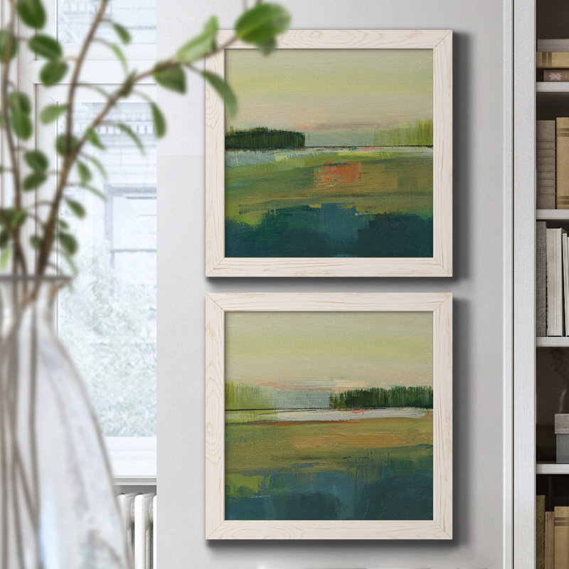 " Way To Woodstock I " 2 - Pieces Painting Print, White Framed, 17" H x 17" W x 1" D