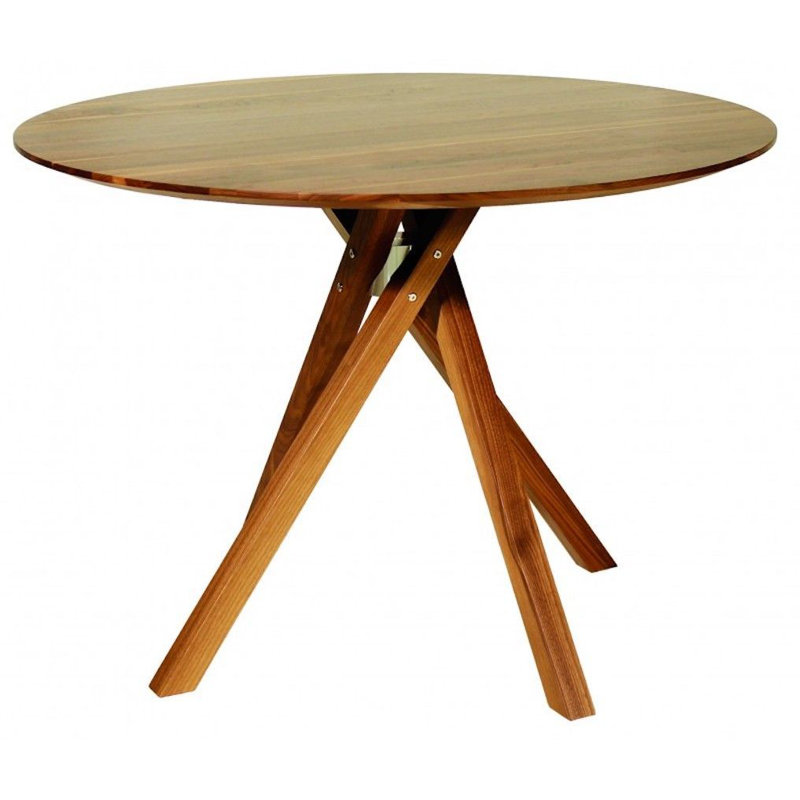 Table de salle à manger fixe en bois de noyer naturel, L 36 po x l 36 po