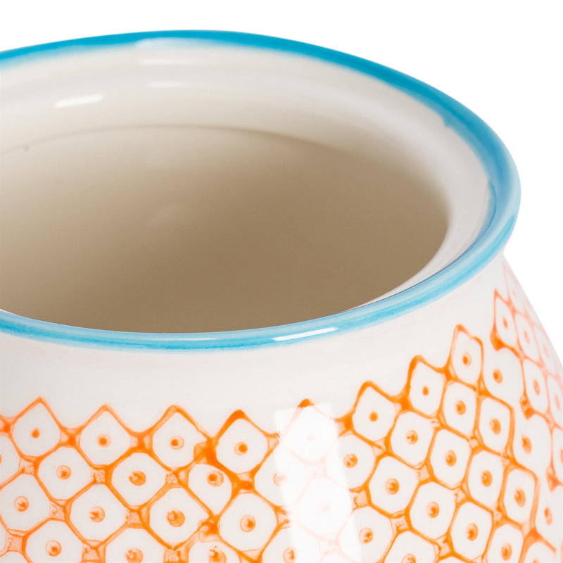 Nicola Spring Hand-Printed Sugar Bowls - 10cm - Orange - Pack of 3